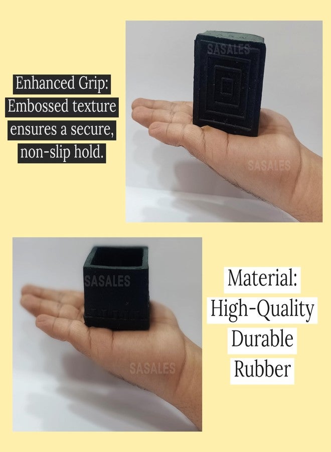 SASALES Square Rubber Furniture Leg Caps,Floor Protectors with Anti-Slip Grip (2x2 inch 5.08 mm x 5.08 mm), Black, (Pack of 8PCS) - Image 3